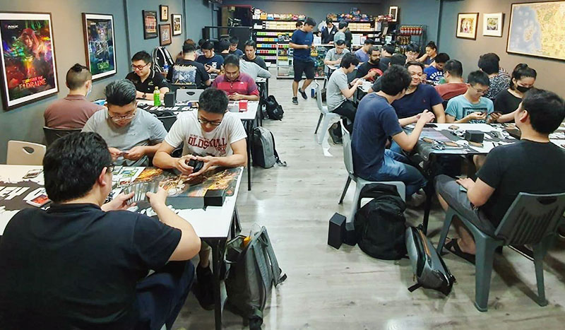 2020 MTG play area of Grey Ogre Games in Singapore