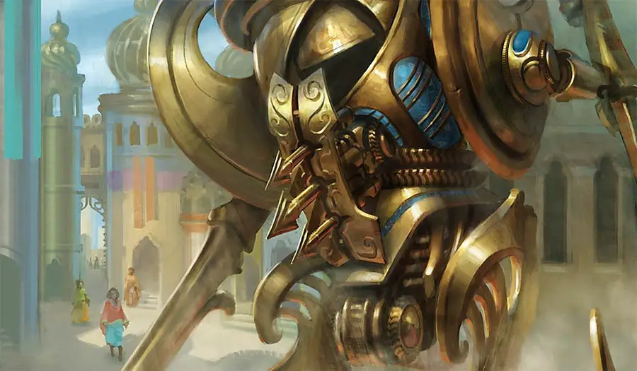 One of the most famous Artifacts in today's MTG scene is Walking Ballista, used in many formats as a win condition.