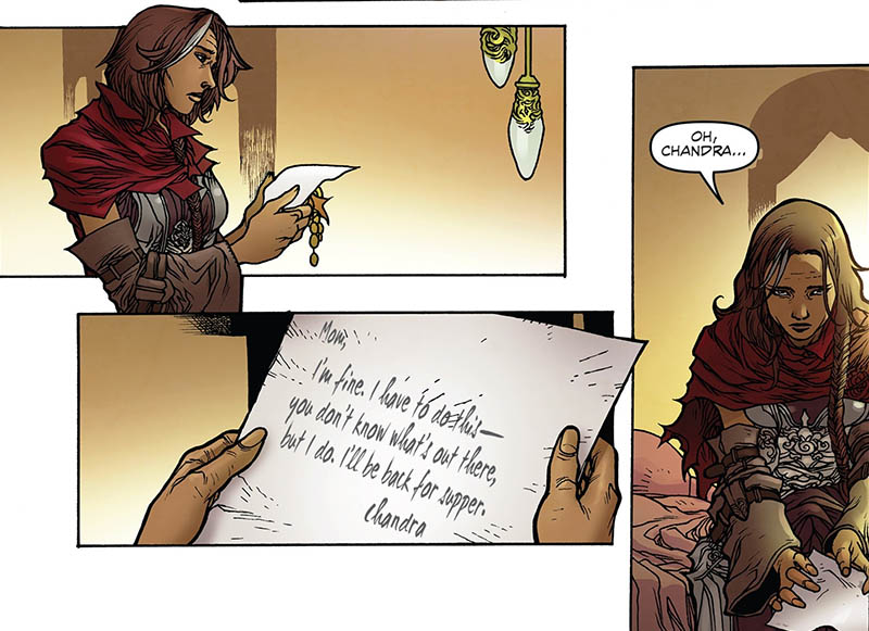 Chandra spends time with her mother in the MTG Comic Chandra series. 