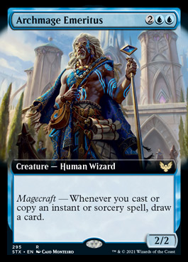 Archmage Emeritus is one of the top Strixhaven cards for the Commander format.