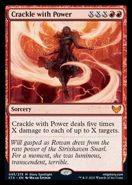 Crackle with Power is one of the top Strixhaven cards for the Commander format.