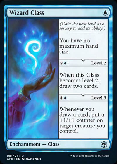 How good is Wizard Class as a new mono blue Enchantment in MTG Adventures in the Forgotten Realms