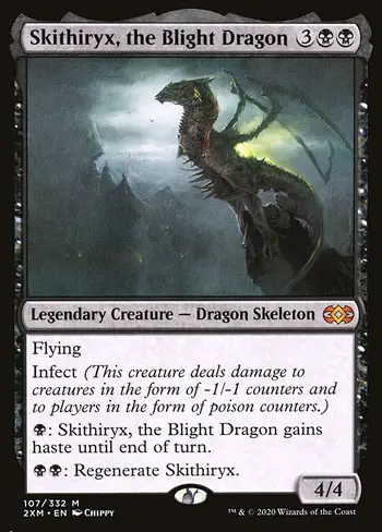 Skithiryx is one of the most iconic and recognisable dragons in MTG history as it's the only one with Infect.