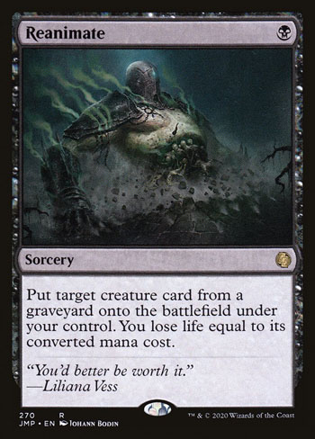 Reanimate is a very popular, strong, and versatile black card in MTG
