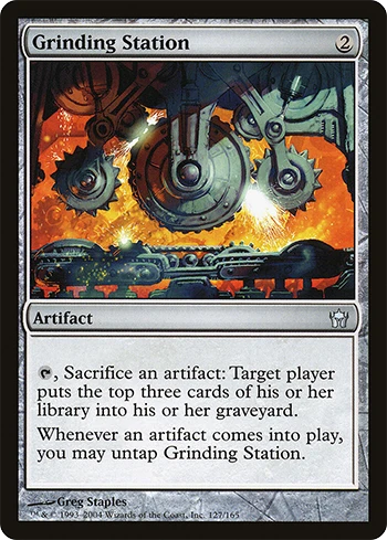 Grinding Station is one of the exceptional MTG uncommons that is worth above 10dollars a piece, more than most rares and even mythic rare cards.