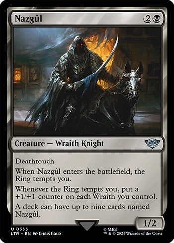Nazgul is one of the exceptional MTG uncommons that is worth above 10dollars a piece, more than most rares and even mythic rare cards.